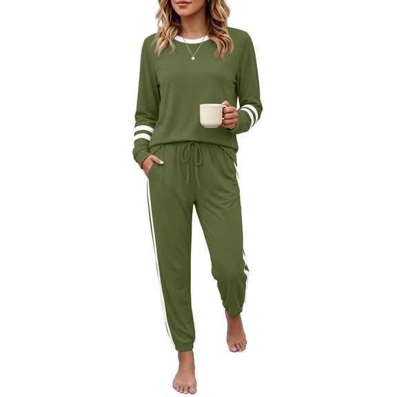 Anygrew Womens Pajama Sets Soft 2 Piece Loungewear with Jogger Pants
