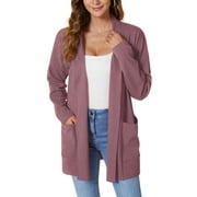 ANYGREW Women's Cardigan Open Cardigan Sweater for Women Soft Lightweight Casual Classic with Pockets S-XXL