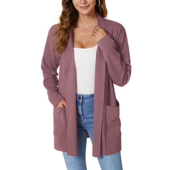 Anygrew Women's Cardigan Open Cardigan Sweater for Women Soft Lightweight Casual Classic with Pockets S-XXL