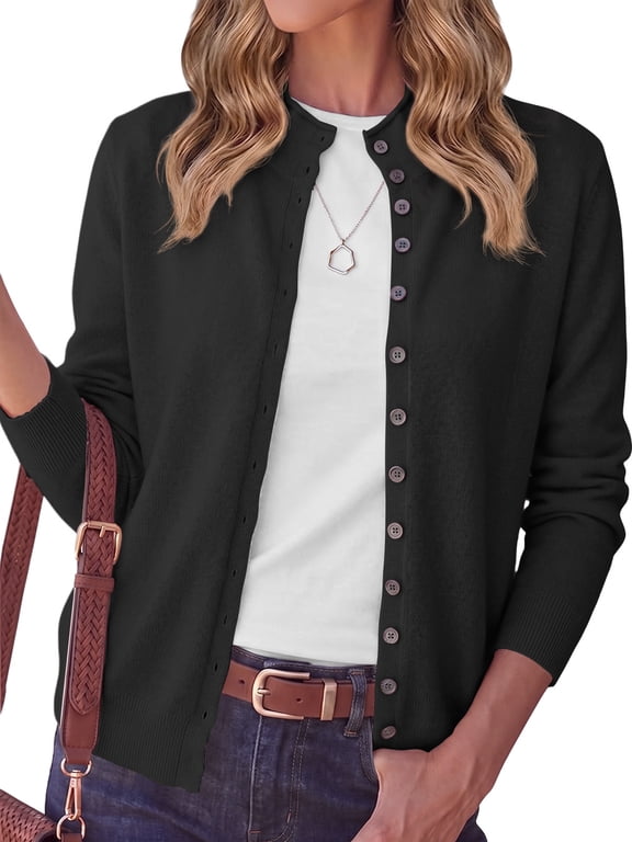 Cardigan Sweaters for Women Lightweight Knit Cardigan Button Up Long Sleeve Sweaters for Women