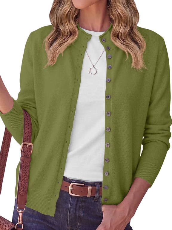 Cardigan Sweaters for Women Lightweight Knit Cardigan Button Up Long Sleeve Sweaters for Women