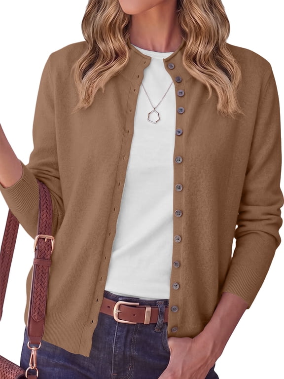 Cardigan Sweaters for Women Lightweight Knit Cardigan Button Up Long Sleeve Sweaters for Women
