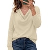 Anygrew Women's Cowl Neck Sweater Casual Long Sleeve Pullover Sweaters Top