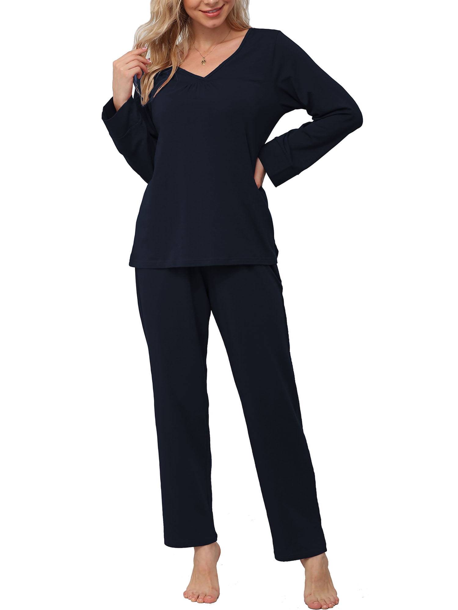 Anygrew Women's Pajamas Set Long Sleeve Shirts and Long Pants 2 Piece