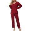 Anygrew Women's Pajamas Set Long Sleeve Shirts and