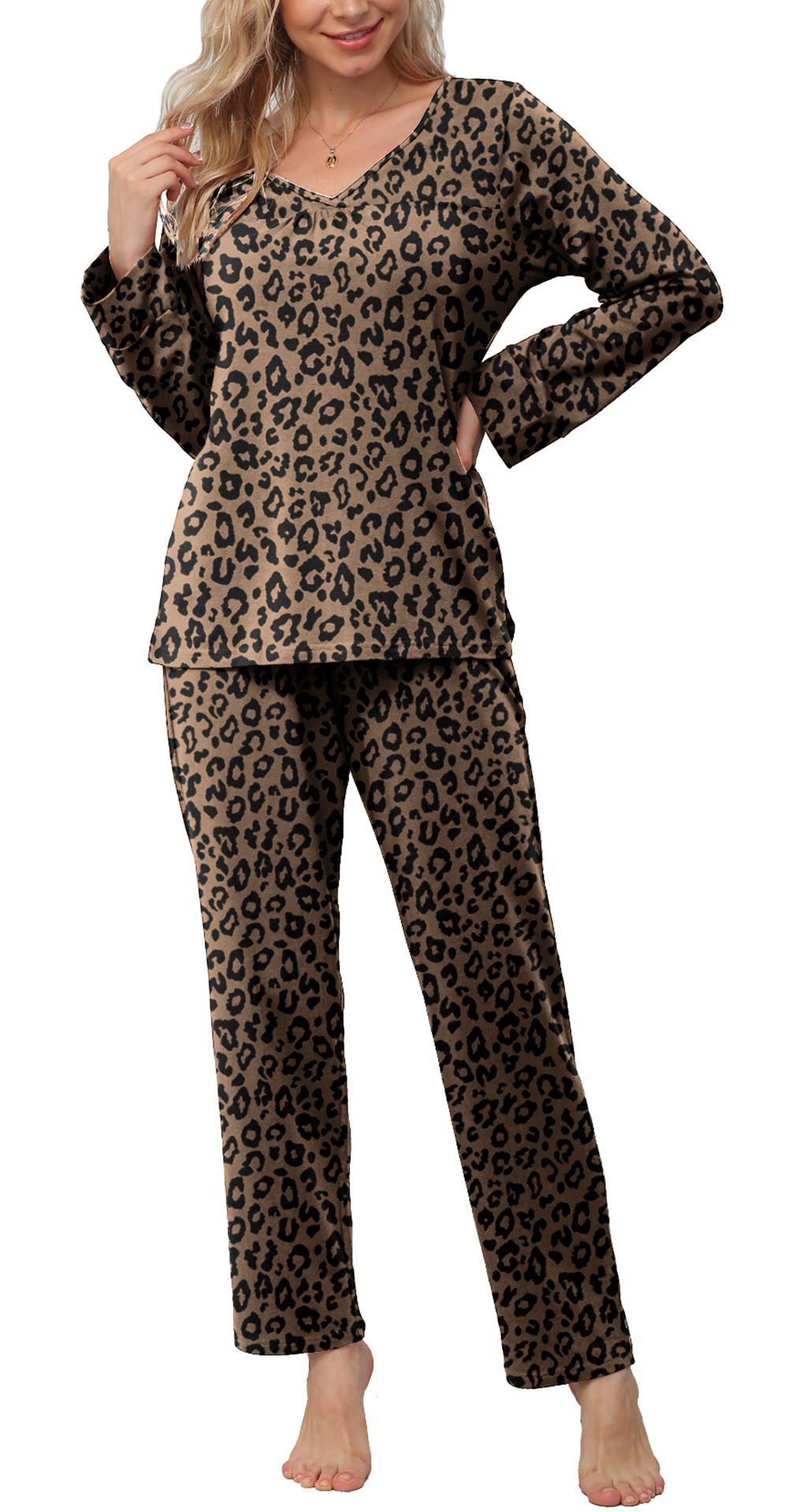 Aueoeo Cute Pajamas for Women, Women's Sleepwear Short Sleeve Top with