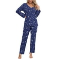 thumbnail image 1 of Anygrew Women's Pajamas Set Long Sleeve Shirts and Long Pants 2 Piece Pjs Sleepwear with Pockets, 1 of 8