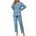 thumbnail image 1 of Anygrew Women's Pajamas Set Long Sleeve Shirts and Long Pants 2 Piece Pjs Sleepwear with Pockets, 1 of 9