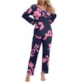 thumbnail image 1 of Anygrew Women's Pajamas Set Long Sleeve Shirts and Long Pants 2 Piece Pjs Sleepwear with Pockets, 1 of 8