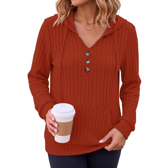 Anygrew Hoodies for Women Lightweight Long Sleeve Shirts Sweatshirt with Kangaroo Pocket Pullover Sweaters Fall Tops