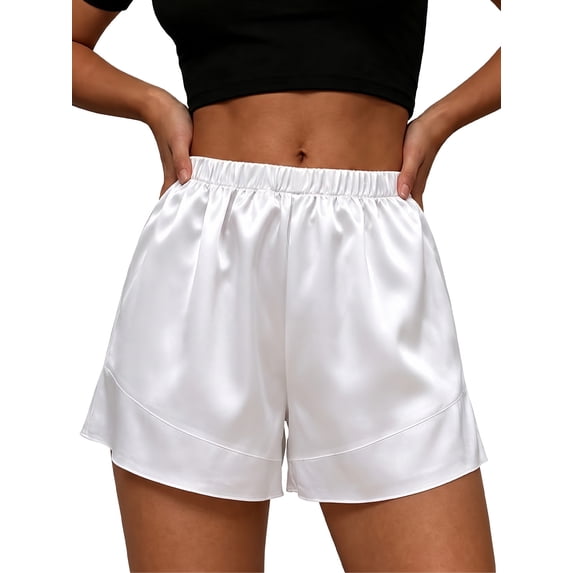 Anygrew Silk Pajamas for Women Shorts Stretchy Satin Slip Shorts Under Skirt Shorts