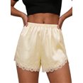 thumbnail image 1 of Anygrew Silk Pajamas for Women Shorts Stretchy Satin Slip Shorts Satin and Lace Shorts, 1 of 6