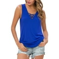 thumbnail image 1 of Anygrew Summer Womens Sleeveless Criss Cross Casual Tank Tops Basic Blouse, 1 of 8
