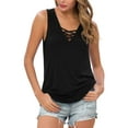thumbnail image 1 of Anygrew Summer Womens Sleeveless Criss Cross Casual Tank Tops Basic Blouse, 1 of 8