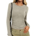 thumbnail image 1 of Anygrew Women Long Sleeve Shirts Slim Fit Tops Basic Tee 2025 Casual T-Shirt, 1 of 7