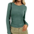 thumbnail image 1 of Anygrew Women Long Sleeve Shirts Slim Fit Tops Basic Tee 2025 Casual T-Shirt, 1 of 7