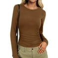 thumbnail image 1 of Anygrew Women Long Sleeve Shirts Slim Fit Tops Basic Tee 2025 Casual T-Shirt, 1 of 7