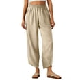 thumbnail image 1 of Anygrew Womens Baggy Wide Leg Pants Elastic Waisted Casual Palazzo Harem Pants Summer Beach Trousers with Pockets S-XXL, 1 of 8