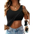 thumbnail image 1 of Anygrew Womens Built in Bra Tank Tops Summer Casual Cami Tanks Wide Strap Camisole, 1 of 3