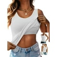 thumbnail image 1 of Anygrew Womens Built in Bra Tank Tops Summer Casual Cami Tanks Wide Strap Camisole, 1 of 5