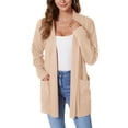 thumbnail image 1 of Anygrew Womens Cardigan Long Sleeve Light Khaki Cardigan For Women Sweater With Pocket,Size XL, 1 of 7