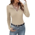 thumbnail image 1 of Anygrew Womens Sweater Long Sleeve Knit 2025 Fall Quarter Zip Fitted Business Casual Work Warm Pullover Tops, 1 of 9