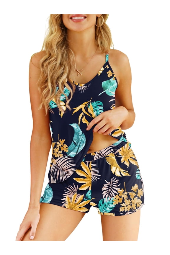 Womens Pajama Sets Cami Shorts Soft Pajama Sets 2 Piece Pj Lounge Set Sleep Sleepwear