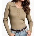 thumbnail image 1 of Anygrew Women Business Pullover Polo Sweater Long Sleeve Casual Knitted Blouse Outfits, 1 of 7