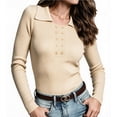 thumbnail image 1 of Anygrew Women Business Pullover Polo Sweater Long Sleeve Casual Knitted Blouse Outfits, 1 of 7