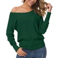 thumbnail image 1 of Anygrew Womens Pullover Sweater Off Shoulder Sweater Knit Jumper,FP Star Wine Red, 1 of 8