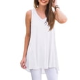 thumbnail image 1 of Anygrew Womens Summer Casual T-Shirt V-Neck Sleeveless Tunic Tops for Leggings Loose Blouse Shirt, 1 of 3