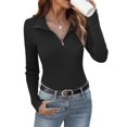 thumbnail image 1 of Anygrew Womens Sweater Long Sleeve Knit 2026 Fall Quarter Zip Fitted Business Casual Work Warm Pullover Tops, 1 of 9