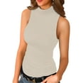 thumbnail image 1 of Anygrew Womens Tank Top Summer Sleeveless Shirts Sexy High Neck Casual Basic Ribbed Fitted, 1 of 5
