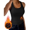 thumbnail image 1 of Anygrew Womens Warm Top with Built in Shelf Basic Stretchy Padded Camisole Casual Layering Tanks Undershirt Thermal Tank Tops Black-Army Green--Dark Grey-Brown, 1 of 5