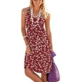 thumbnail image 1 of Anyjoin Women's Casual Summer Tank Dress Sleeveless Pleated Sun Dresses with Pockets, 1 of 5