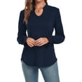 thumbnail image 1 of Anyjoin Women's Ruffle Puff Long Sleeve Tunic Tops Casual V-Neck Sweatshirts, 1 of 5