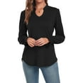 thumbnail image 1 of Anyjoin Women's Ruffle Puff Long Sleeve Tunic Tops Casual V-Neck Sweatshirts, 1 of 6