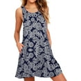 thumbnail image 1 of Anyjoin Women's Summer Dresses Beach Floral Tshirt Sundress Sleeveless Pockets Casual Tank Dress, 1 of 6
