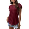 thumbnail image 1 of Anyjoin Women's Summer Tunic Tops Ruffle Short Sleeve Casual Shirts, 1 of 6