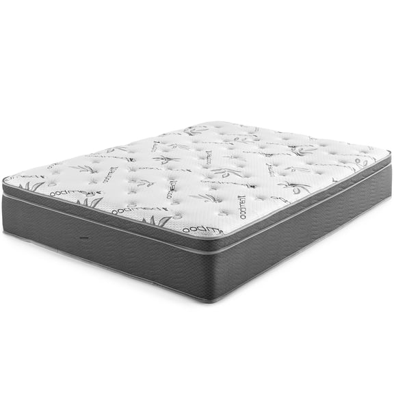 Anykoon 10" Bamboo Hybrid King Mattress, White, Foam & Spring, Adjustable Friendly