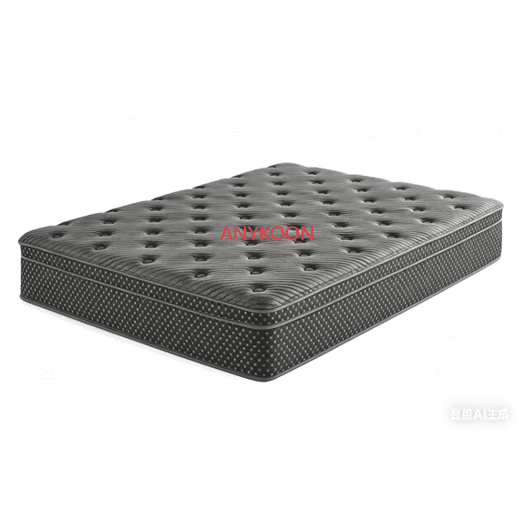 Anykoon 13" Quilted Eurotop Hybrid Twin XL Mattress, Plush, Gray, CertiPur Certified
