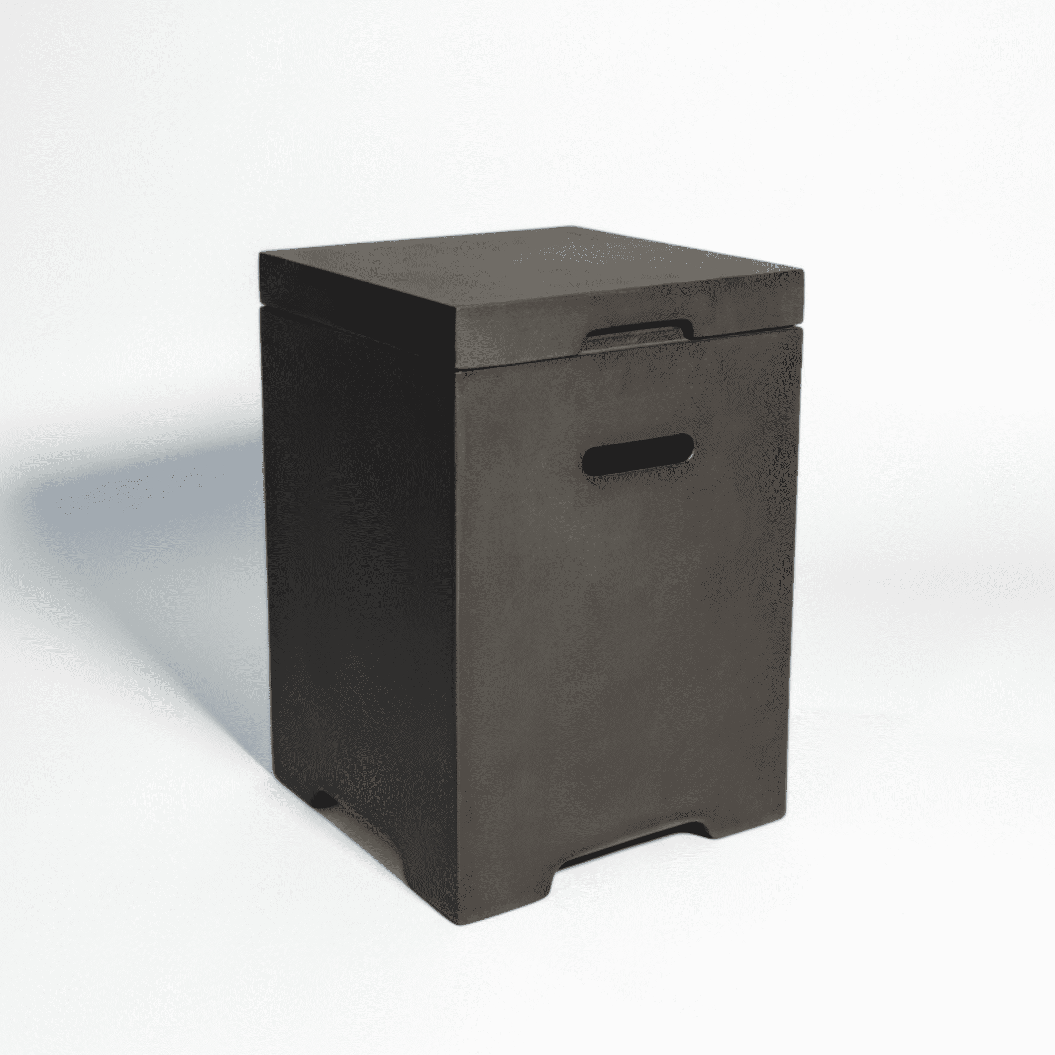 Anykoon 20 LB Propane Tank Cover Table, Light Concrete Dark Grey - Outdoor Cylinder Hideaway Side Table for Gas Fire Pit & Gas Griddle