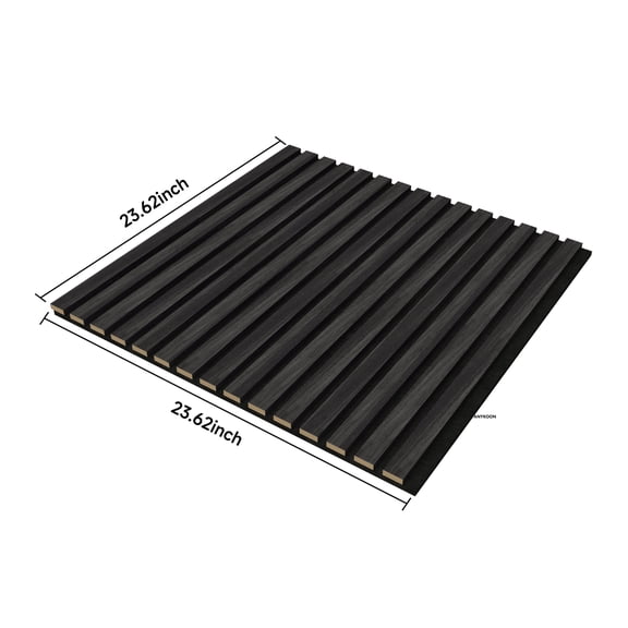 Anykoon 8 PCS Matte Black Acoustic Panels & Wooden Strips, 3D Groove Sound-Absorbing for Office Walls, Bedrooms, Gyms, Kitchens & Ceilings. 3D Groove Sound-Absorbing Design