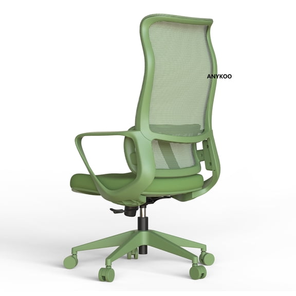 Anykoon Ergonomic Green Mesh Office Chair, 350LBS Capacity High Back Computer Chair with Adjustable Lumbar Support, Rocking Function & Fireproof Foam Seat Cushion