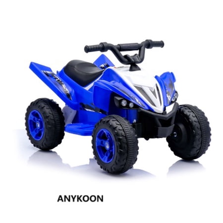 Anykoon Kids Electric Car for 3-6 Years, Dual Motor 12V4.5AH Battery Powered Ride On Toy with Bluetooth Music, LED Lights, 2 Speed Modes, Forward/Backward - Blue, Toddler First Car Gift