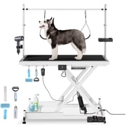 Anykoon Update electric pet grooming table, 110V/220V professional groomer recommend super Deluxe electric pet grooming table, height adjust from 8 up to 36inch WHITE