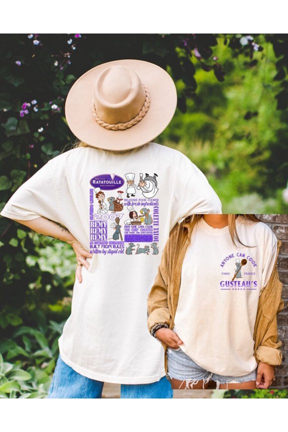 Anyone Can Cookd Sney Mouse Chef Food Wine T-Shirt All Size S-3XL