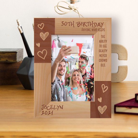 Anyone Who Keeps The Ability To See Beauty Never Grows Old Personalized Wooden Frame 4" x 6" Brown (Vertical)