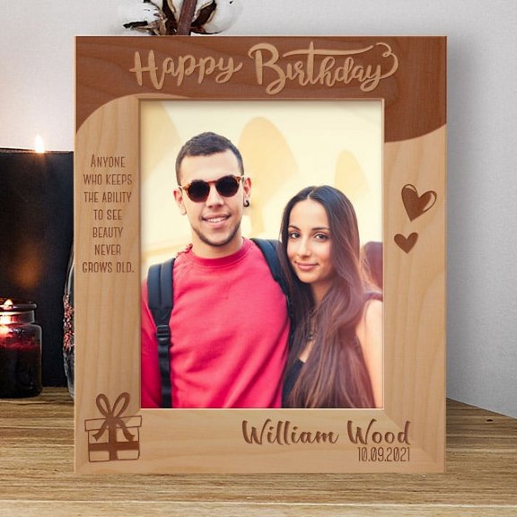 Anyone Who Keeps The Ability To See Beauty Never Grows Old Personalized Wooden Frame 8" x 10" Brown (Vertical)