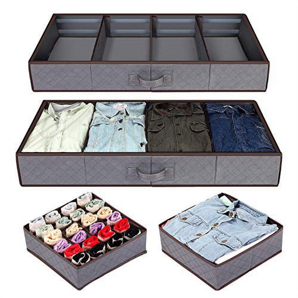 Anyoneer Set of 4 ,UnderBed Storage Organizer, Drawer Organizer, Extra